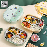 5 Compartments Insulated Stainless Steel Bento Lunch Box -Astronaut