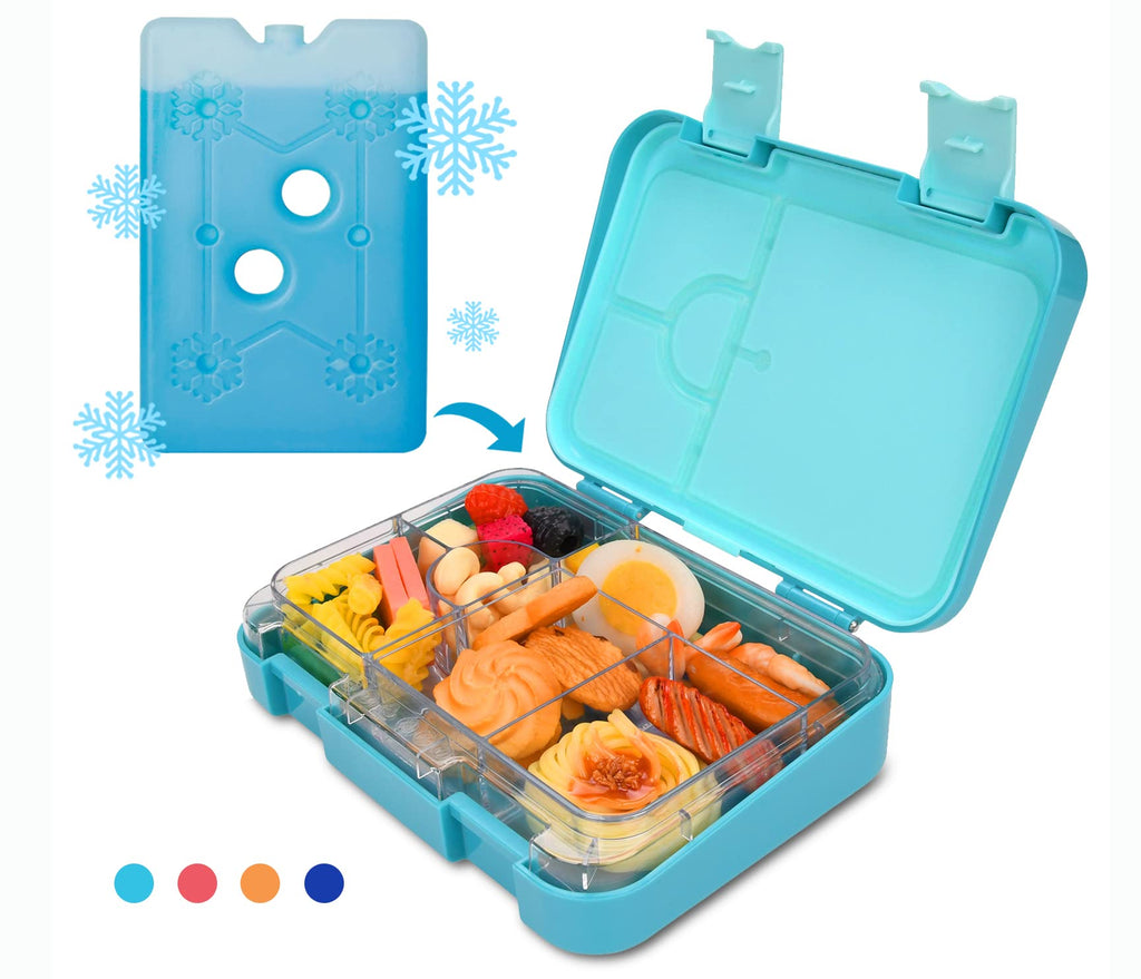 Kids Leak Proof Bento Lunch Boxes with Removable Ice Pack Blue – Happy Kid  AU