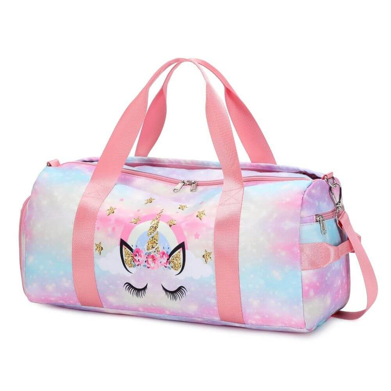 pink unicorn gym duffle bag