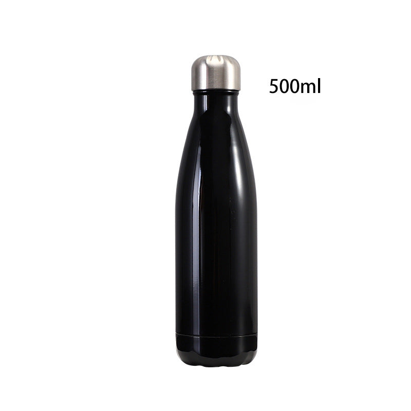 Stainless Steel Insulated Drink Bottles Water bottles 500ml Bright Black