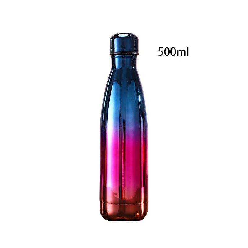 Stainless Steel Insulated Drink Bottles Water bottles 500ml Blue Grades into Purple & Red